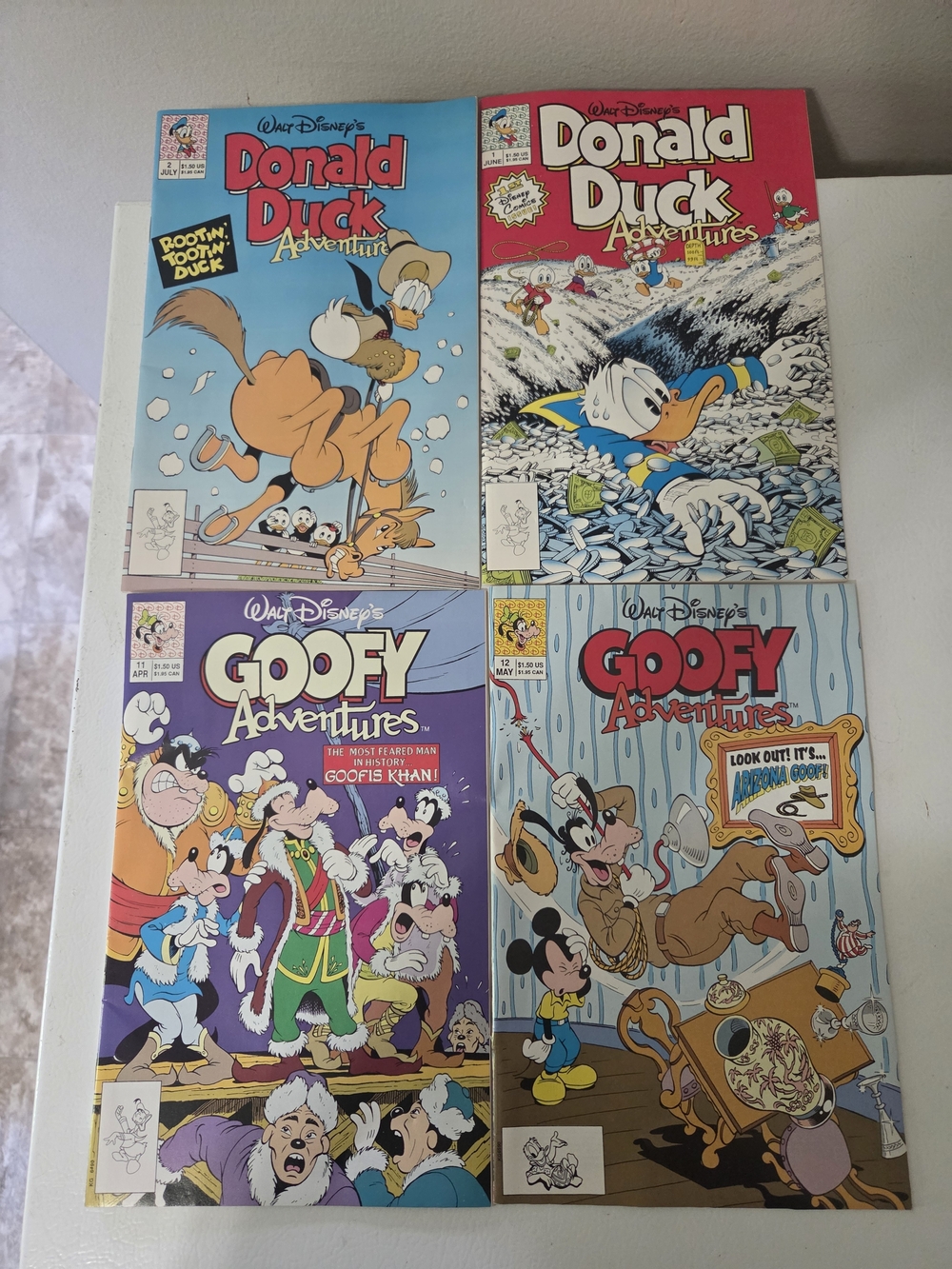 Walt Disney Donald Duck & Goofy Adventure Comic Lot Of 4